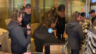bollywood popular actor Shah Rukh Khan patiently waits for police verification at Mumbai airport video goes viral