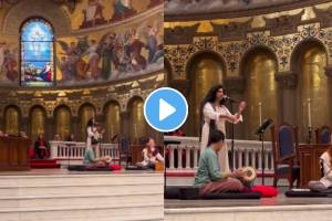 singer janhvi harrison sings sunder te dhyan at stanford memorial church watch video