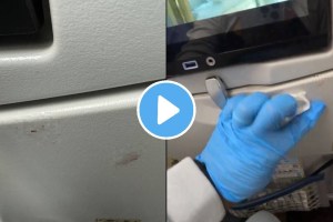 woman passenger finds blood stains on flight seat complaints that she has to clean in herself see video