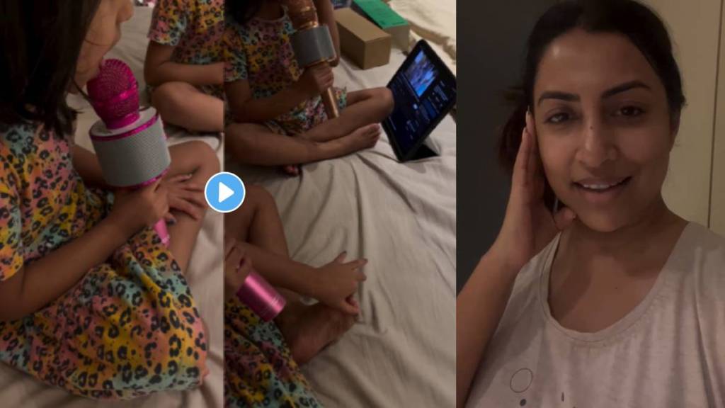 kranti redkar twin daughters sing Amchya Papani Ganpati Anala song, video goes viral