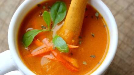 Recipes In winter Season Make Healthy Easy Carrot and Tomato Soup for child