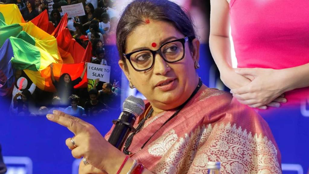 Which gay man has menstrual cycle Smriti Irani on LGBTQIA community After Women Menstruation Paid Leave Controversy In Assembly