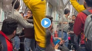 Two man inside Delhi metro over Push and Shove for seat video goes viral