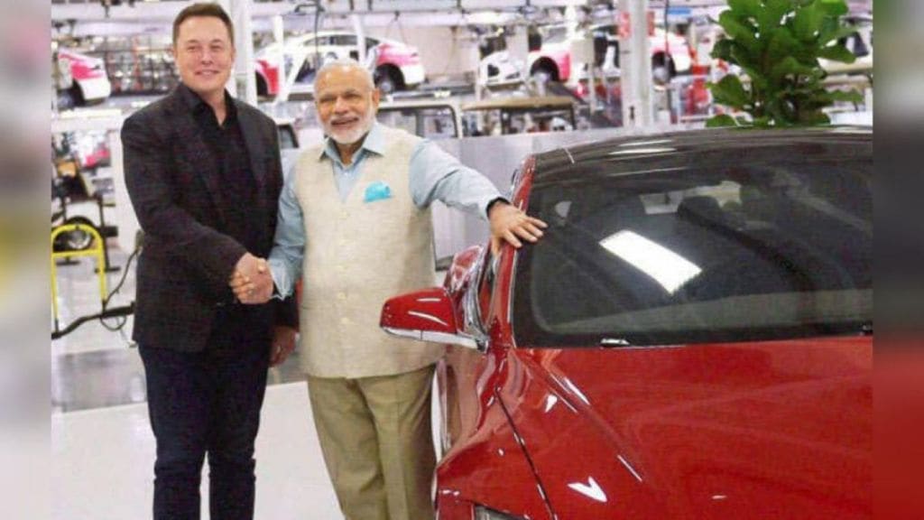 PM Narendra Modi and Elon musk tesla ev project