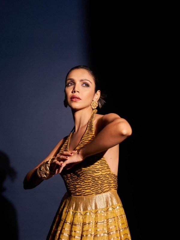 Shriya Pilgaonkar Golden Gown Dress