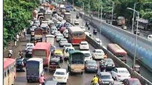 navi mumbai traffic jam news in marathi, thane belapur road traffic jam