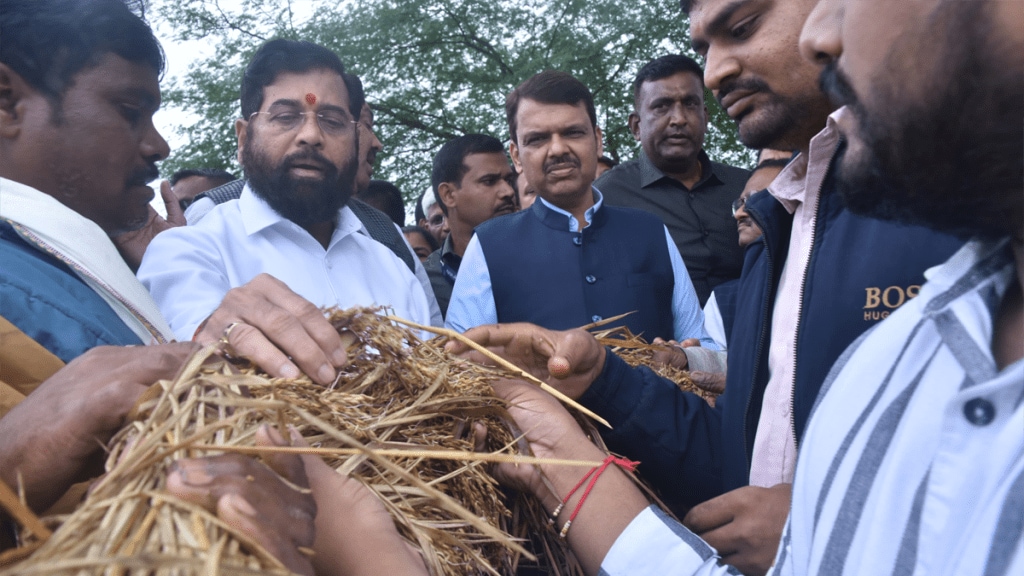 CM Eknath Shinde DCM Devendra Fadnavis inspected damag unseasonal rain Nagpur