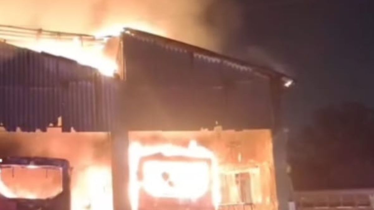 Two buses burnt down in KDMT workshop