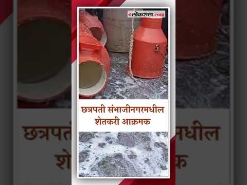 In Chhatrapati Sambhajinagar farmers protested by pouring milk on the road for milk price hike