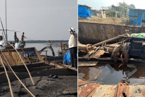 Revenue Department action illegal sand mining Vaitarna Shirgaon bays 10 lakh worth goods seized three suction boats