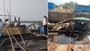 Revenue Department action illegal sand mining Vaitarna Shirgaon bays 10 lakh worth goods seized three suction boats