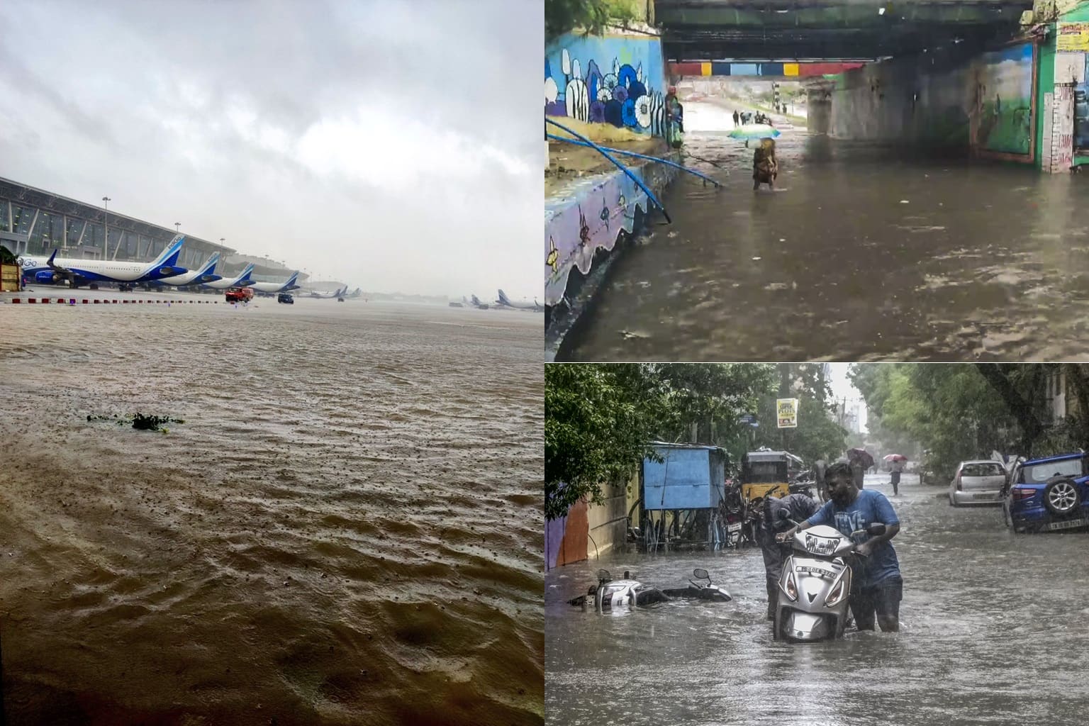 Cyclone Michaung: Water filled from road to airport in Chennai, See Photos