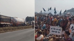 Goa Mumbai Highway Naina project affected farmers blocked for 15 minutes