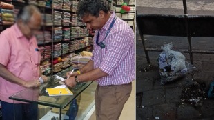 Penal action against shopkeeper N C Kelkar Marg Dadar filling garbage bag throwing road, mumbai