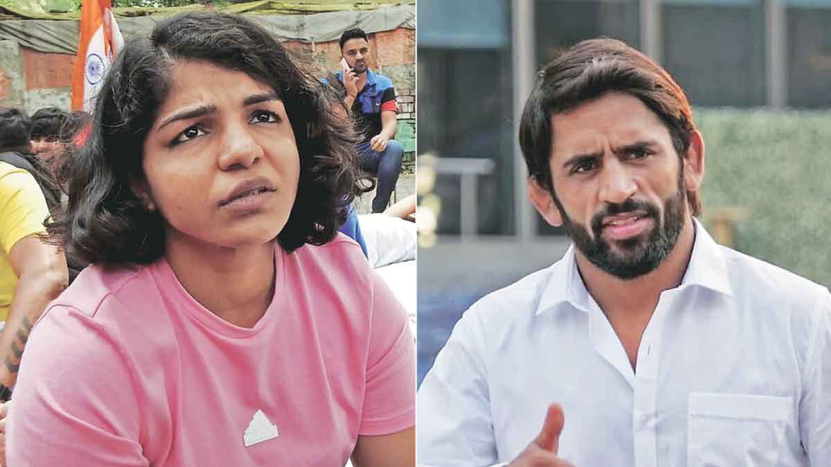 bajrang punia sakshi malik meet sports minister anurag thakur requesting him to stop sanjay singh from contesting wfi polls