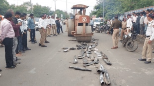 Action two wheeler drivers remove company silencers two wheelers replace them with modern silencers gondia