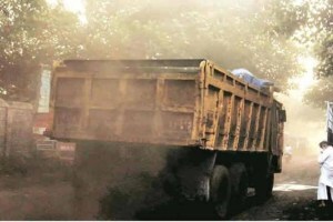 Transportation of sand cement gravel by trucks dumpers and rotary mixers near under-construction buildings will start in open mode
