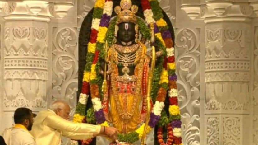 Ram Lalla idol at the Shri Ram Janmaboomi Temple 