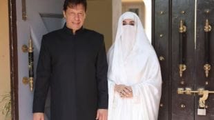 Former PM Imran Khan with his wife Bushra Bibi