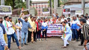 MVA protest against Katraj ground reservation Pune