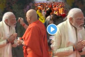 PM Modi Breaks Fast After 11 Days Drinks Ram Murti Charan Amrut Touched Feet of Govindgiri Maharaj Tells How Modi Followed Anushthan