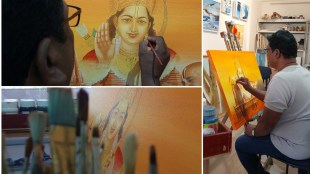 ram mandir inauguration live painting Pimpri Art teacher ayodhya, maharashtra