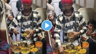The video of street food vendor selling namkeen in Express train Wins Your Heart
