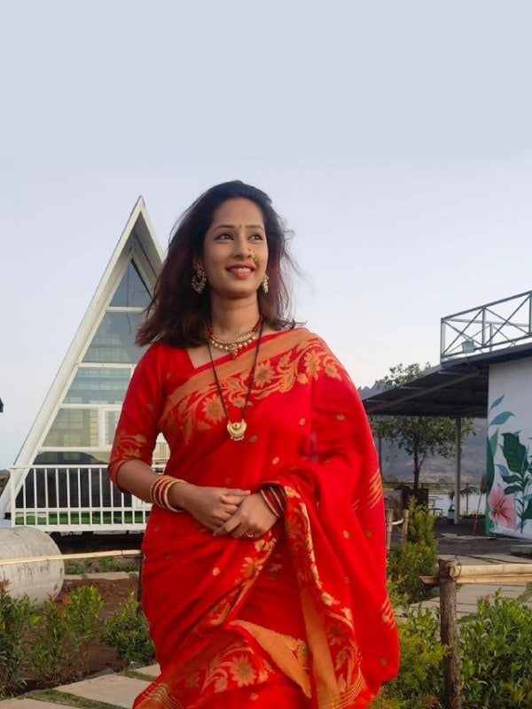 Priya Marathe Red Saree