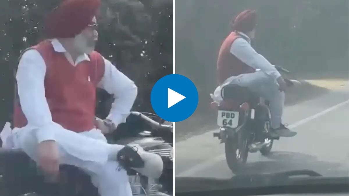 Sardarji is fearlessly driving bullets by keeping his feet on one leg You will not believe your eyes after seeing the viral video