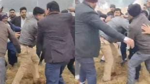 Uttar Pradesh_ Lawyers Beat Up Collectorate Police Post In-Charge In Maharajganj; Video Goes Viral