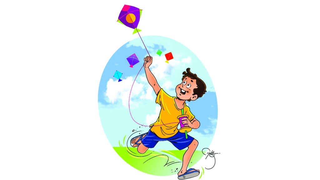 Story for kids Kite story makar sankranti Happiness given taken balmaifalya