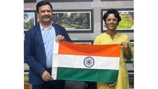 female bmc employee hoisted the tricolor on the highest peak in Africa