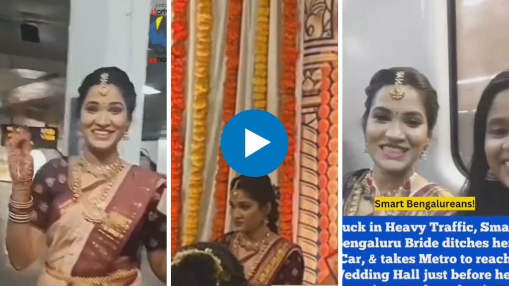 bride travels from metro to reach before muhurat viral video