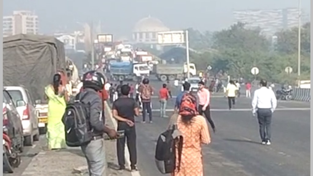 navi mumbai truck driver protest news in marathi, navi mumbai protest news in marathi, truck driver agitation navi mumbai in marathi