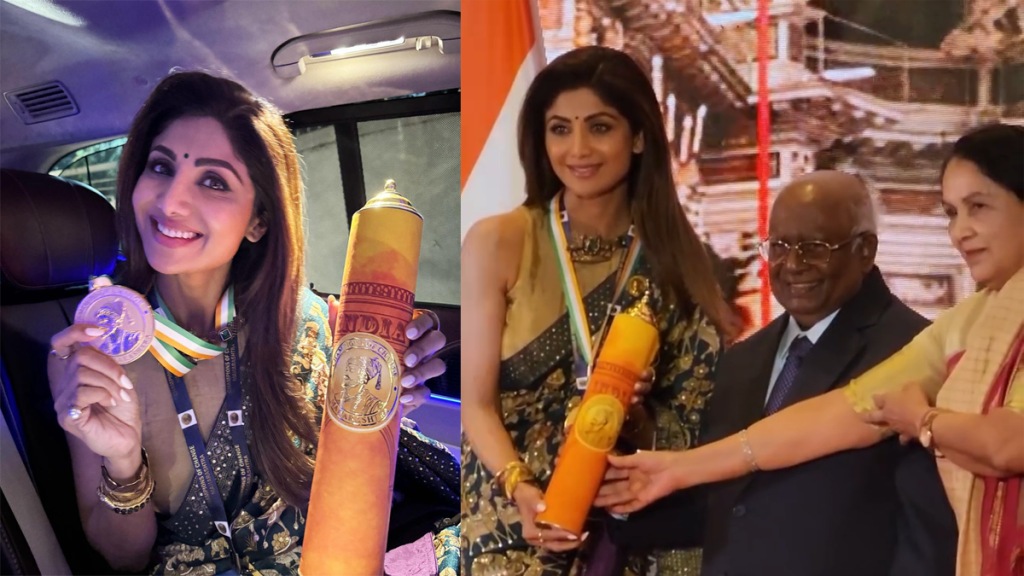 Shilpa Shetty Kundra Champions of Change 2023 award shared photos videos