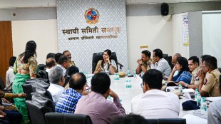 Commissioner Dr Indurani Jakhar and police officers during a discussion on traffic congestion free welfare Dombivli cities meeting