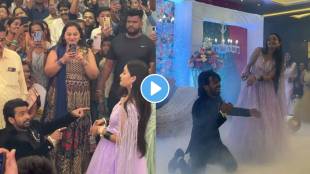 Prathamesh Parab dance on shahrukh khan song for wife Kshitija Ghosalkar in reception video viral