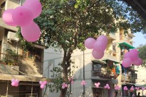 Viral Post Family Decorating Whole Society With Pink Balloons To Welcome Baby Girl To Celebrate Her Birth