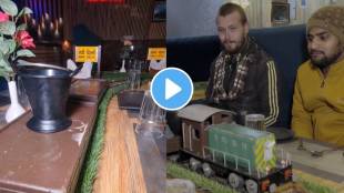 Viral Video Food Delivered To Customers By Toy Train In restaurant No waiters NO staff in hotels