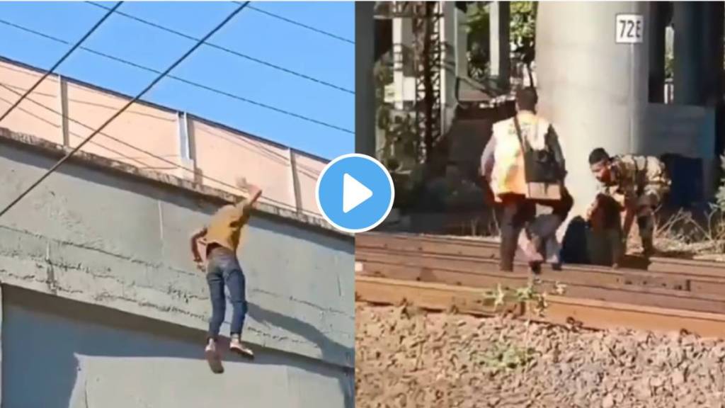 Mumbai local Video: Man Jumps On Railway Tracks