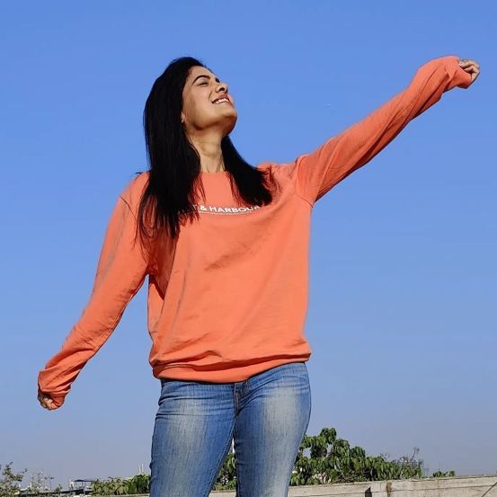 Suruchi Adarkar Orange SweatShirt