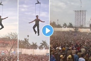 Akshay Kumar tiger Shroff fans threw slippers and stones in bade Miya chote Miya promotional event Lucknow video viral