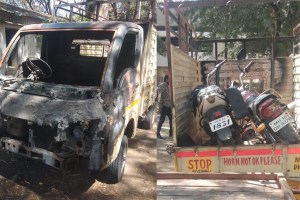 nashik kumbharwada marathi news, two wheelers four wheelers vandalized