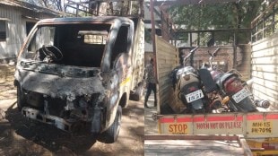 nashik kumbharwada marathi news, two wheelers four wheelers vandalized