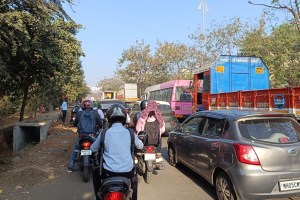 ambernath traffic jam marathi news, katai road traffic jam marathi news