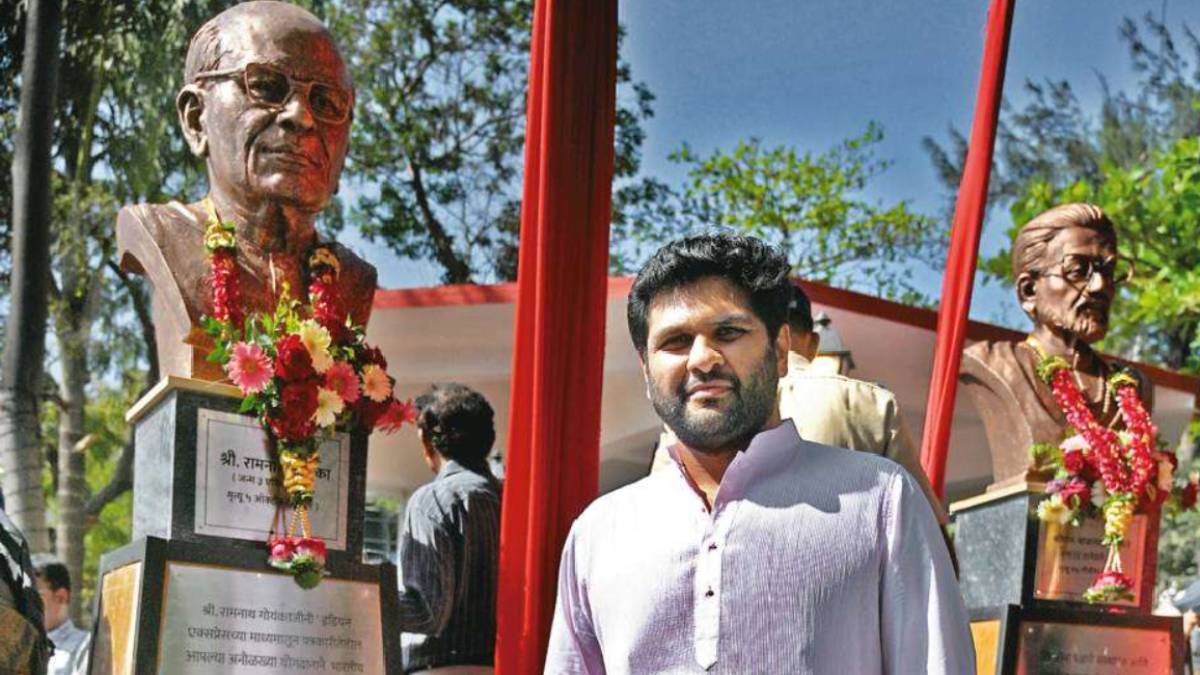 bjp chief jp nadda unveils statue of ramnath goenka founder of indian express group