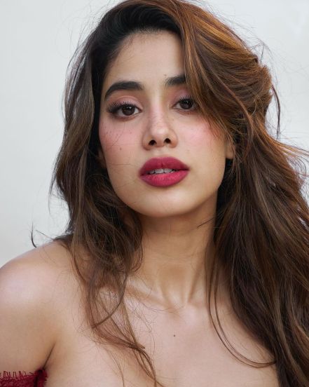 Janhvi Kapoor flaunts valentines look in lace and satin corset maxi dress