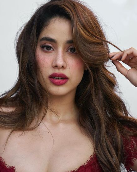 Janhvi Kapoor flaunts valentines look in lace and satin corset maxi dress