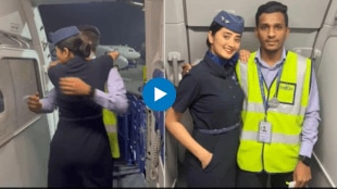 Viral video IndiGo air hostess heartwarming surprise for brother who joined same airline melts hearts