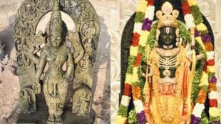 an Ancient Idol of Lord Vishnu found in Krishna River